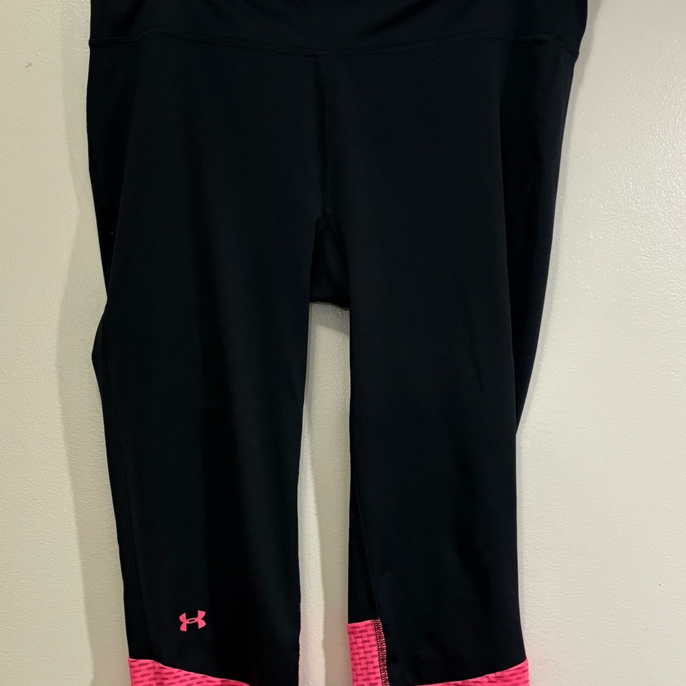 Under Armour Black Capris with Pink Trim